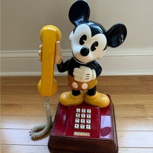 Disney Mickey Mouse Vintage Telephone - Black, Yellow, Red